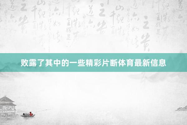 败露了其中的一些精彩片断体育最新信息