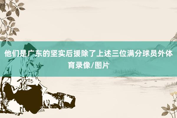 他们是广东的坚实后援除了上述三位满分球员外体育录像/图片