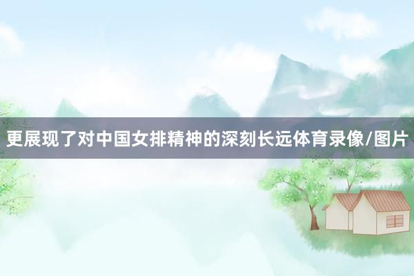 更展现了对中国女排精神的深刻长远体育录像/图片
