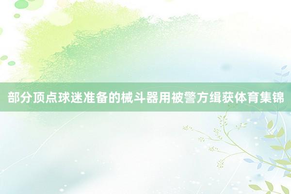 部分顶点球迷准备的械斗器用被警方缉获体育集锦