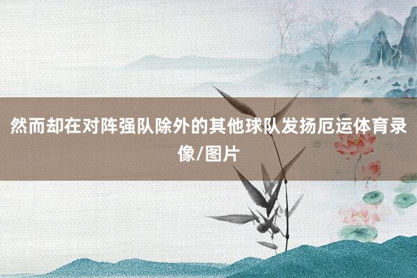 然而却在对阵强队除外的其他球队发扬厄运体育录像/图片