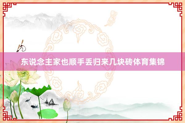 东说念主家也顺手丢归来几块砖体育集锦