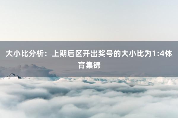 大小比分析：上期后区开出奖号的大小比为1:4体育集锦