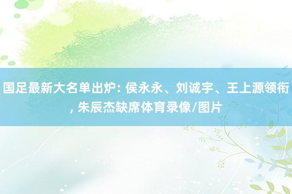 国足最新大名单出炉: 侯永永、刘诚宇、王上源领衔, 朱辰杰缺席体育录像/图片