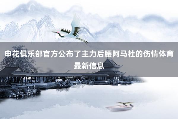 申花俱乐部官方公布了主力后腰阿马杜的伤情体育最新信息