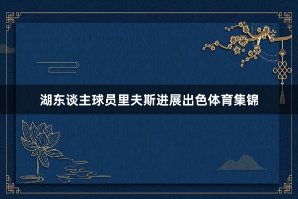 湖东谈主球员里夫斯进展出色体育集锦
