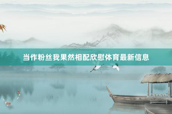 当作粉丝我果然相配欣慰体育最新信息