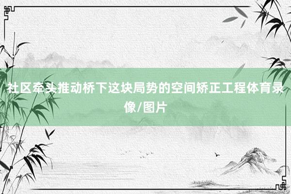 社区牵头推动桥下这块局势的空间矫正工程体育录像/图片