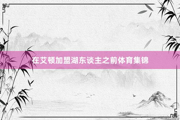 在艾顿加盟湖东谈主之前体育集锦