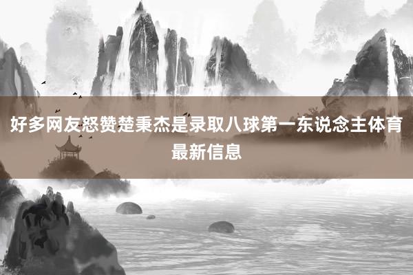 好多网友怒赞楚秉杰是录取八球第一东说念主体育最新信息