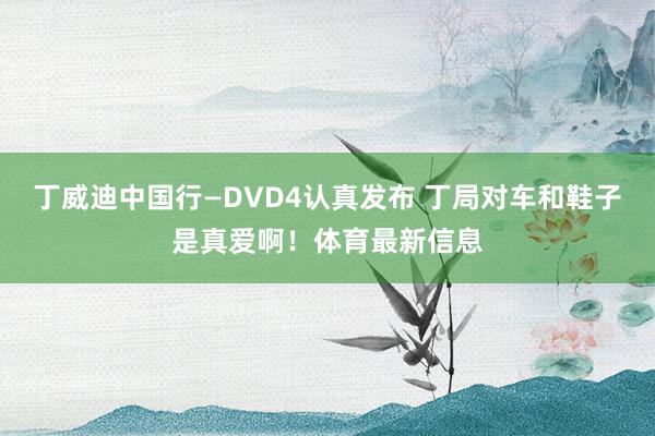 丁威迪中国行—DVD4认真发布 丁局对车和鞋子是真爱啊！体育最新信息