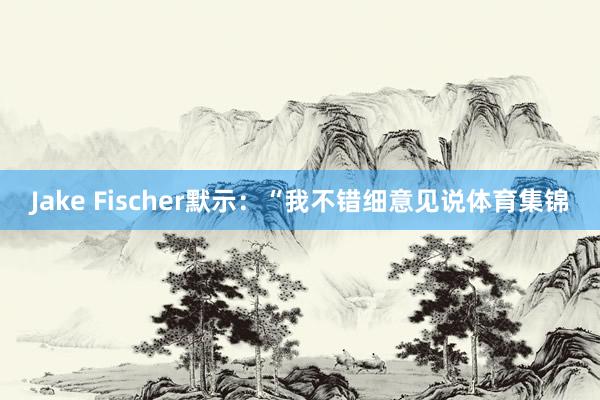 Jake Fischer默示：“我不错细意见说体育集锦