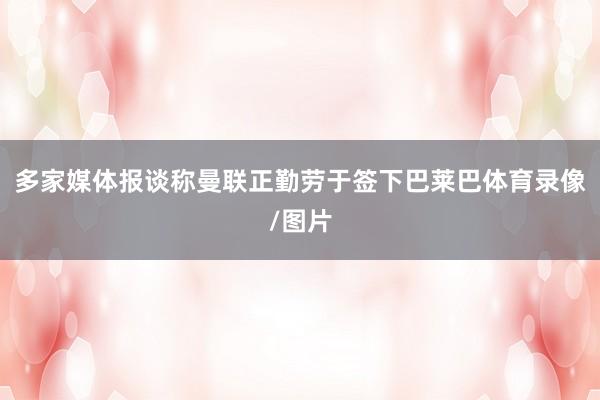 多家媒体报谈称曼联正勤劳于签下巴莱巴体育录像/图片