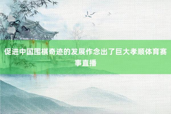 促进中国围棋奇迹的发展作念出了巨大孝顺体育赛事直播