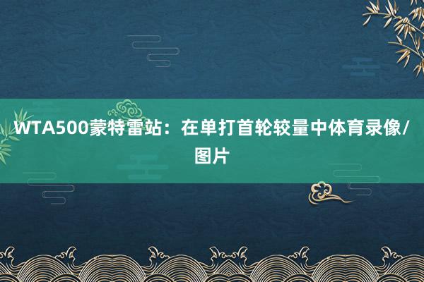 WTA500蒙特雷站：在单打首轮较量中体育录像/图片