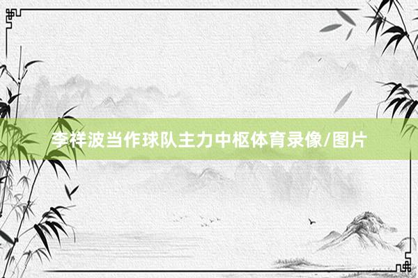 李祥波当作球队主力中枢体育录像/图片