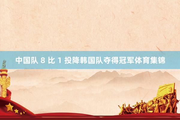 中国队 8 比 1 投降韩国队夺得冠军体育集锦