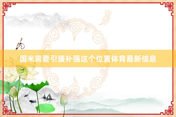 国米需要引援补强这个位置体育最新信息
