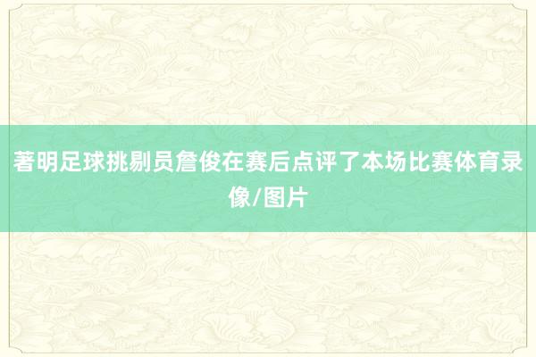 著明足球挑剔员詹俊在赛后点评了本场比赛体育录像/图片