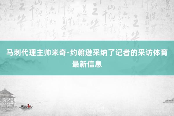 马刺代理主帅米奇-约翰逊采纳了记者的采访体育最新信息
