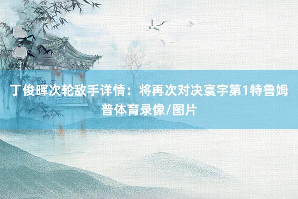 丁俊晖次轮敌手详情：将再次对决寰宇第1特鲁姆普体育录像/图片
