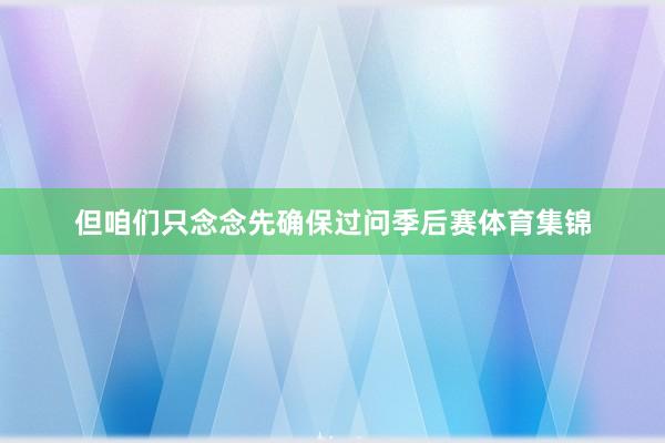 但咱们只念念先确保过问季后赛体育集锦