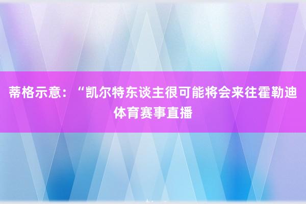 蒂格示意：“凯尔特东谈主很可能将会来往霍勒迪体育赛事直播