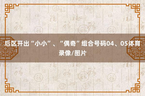 后区开出“小小”、“偶奇”组合号码04、05体育录像/图片